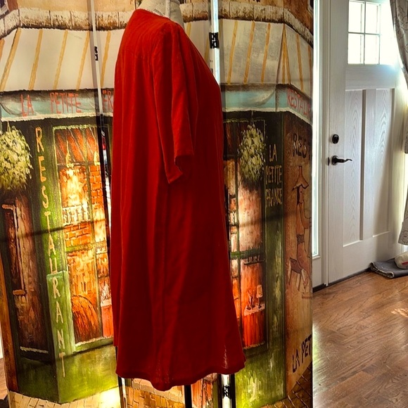 Gudrun Sjoden “Ester” Woven Linen Dress, Parrot Red, Size Medium - Picture 6 of 12